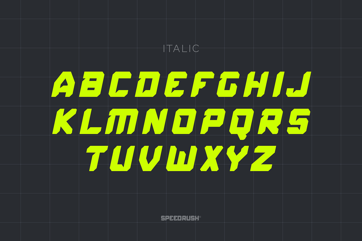 Speed Rush - Race Display Font, a Font by Pixesia Studio (Photo 10 of 13)