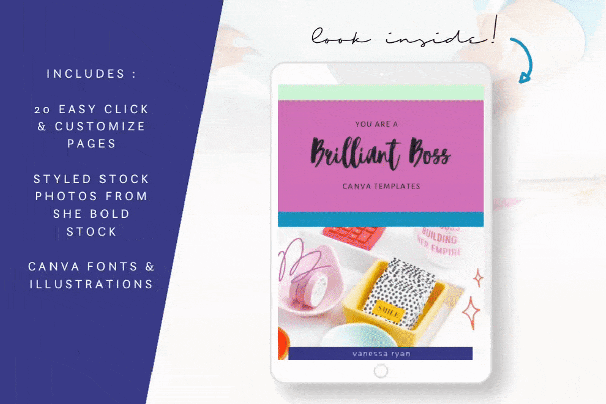 Canva Workbook Bundle Brilliant Boss, a Magazine Template by VanessaRyan.co (Photo 2 of 6)