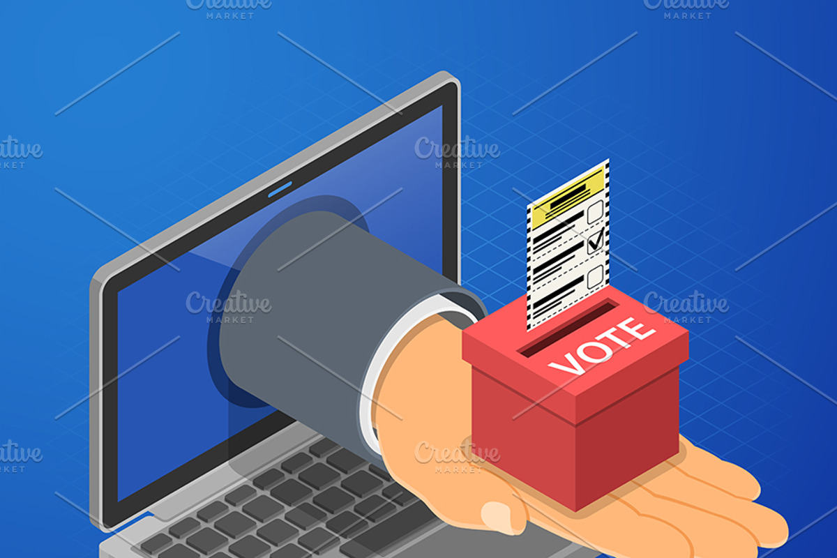 Online Internet Voting Isometric, a Person Illustration by TAlex (Photo 3 of 6)