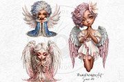 Little angels praying clipart set, a Person Illustration by ThatsDesignArt (Thumbnail 8 of 10)