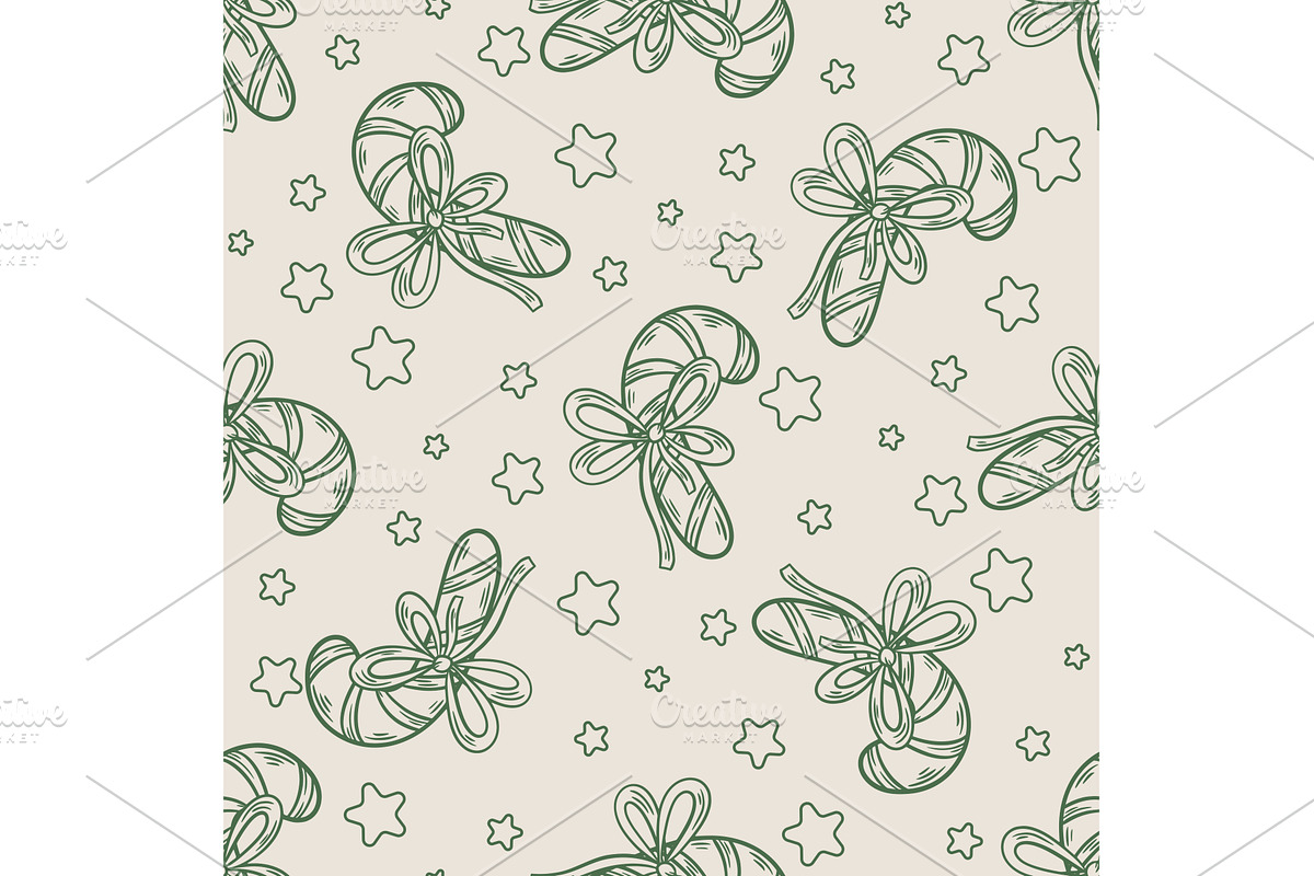 Christmas seamless pattern with, an Object Illustration by Tati_Kli