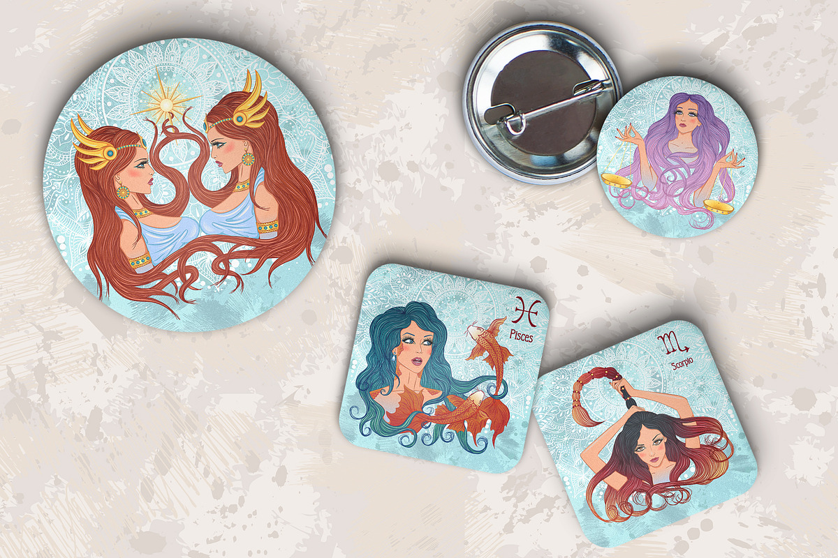 12 Zodiac Girl Hand Drawn Collection, a Healthcare Illustration by ennona_art (Photo 10 of 13)