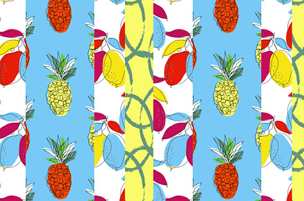 Pineapple Lemon Seamless Pattern