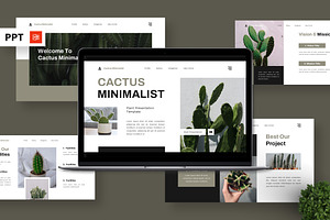 Cactus Minimalist - Plant Powerpoint, a Presentation Template by Deepslide Studio