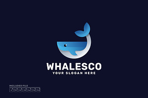 Cute Whale Gradient Colorful Logo, a Branding & Logo Template by yuanesei