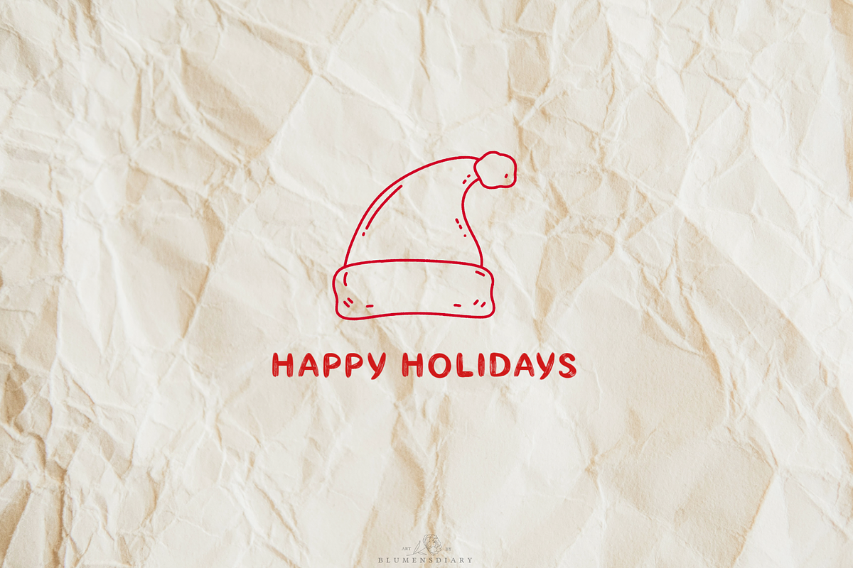 Jolly Holly Christmas Line Art, a Seasonal Illustration by Blumensdiary (Photo 6 of 6)