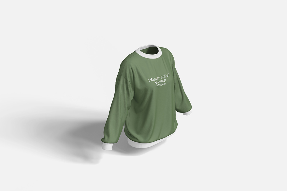 Women Knitted Sweater, a Shirt Mockup by MrLetters (Photo 5 of 5)