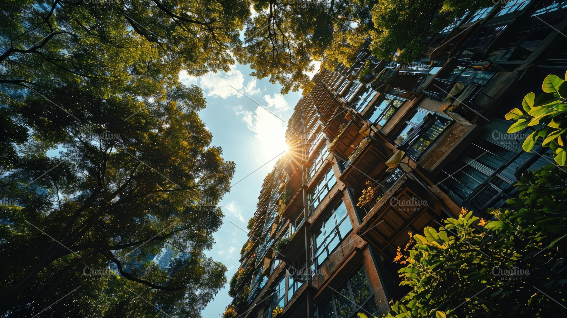 Apartment building in Hong Kong, China. View from below., an Architecture Photo by AS photostudio