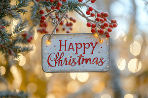 A festive Happy Holidays sign, a Photo by Pavel_design