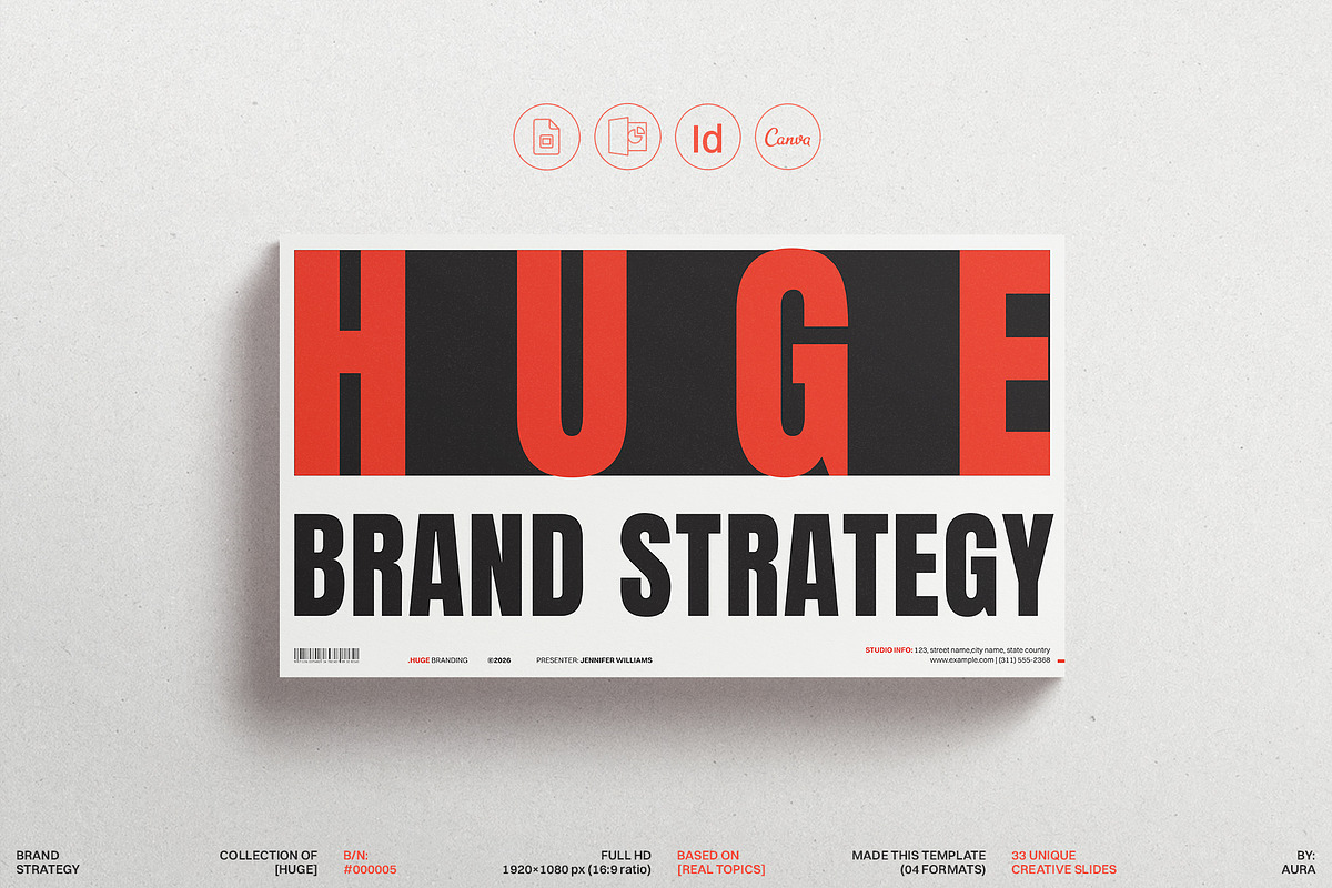 HUGE | Brand Strategy Template Canva, a Presentation Template by ArtisanaAura (Photo 9 of 11)
