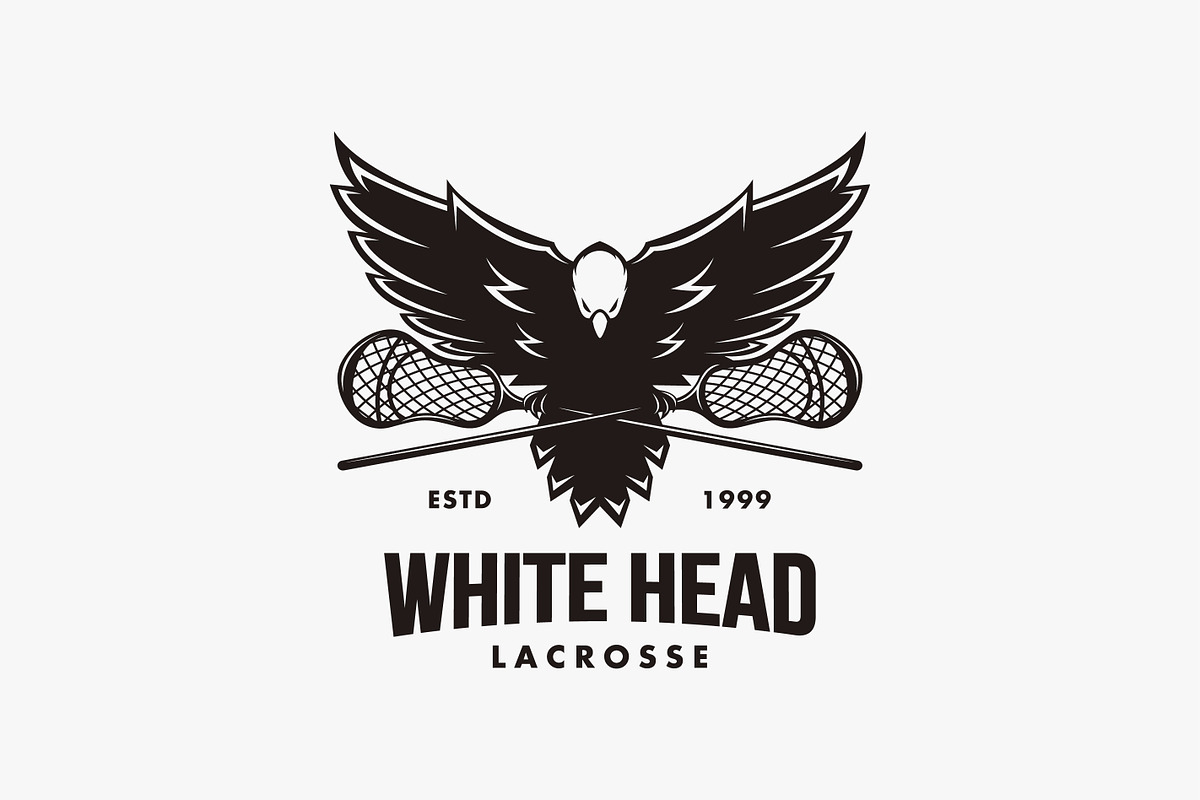 white head eagle lacrosse logo, a Branding & Logo Template by DOMHOUZE