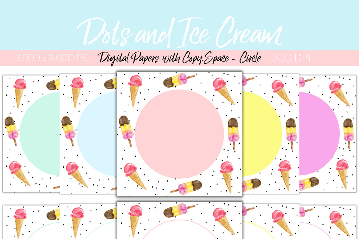 Hand-drawn Watercolor Ice Cream, an Illustration by U + Me Studio (Photo 13 of 14)