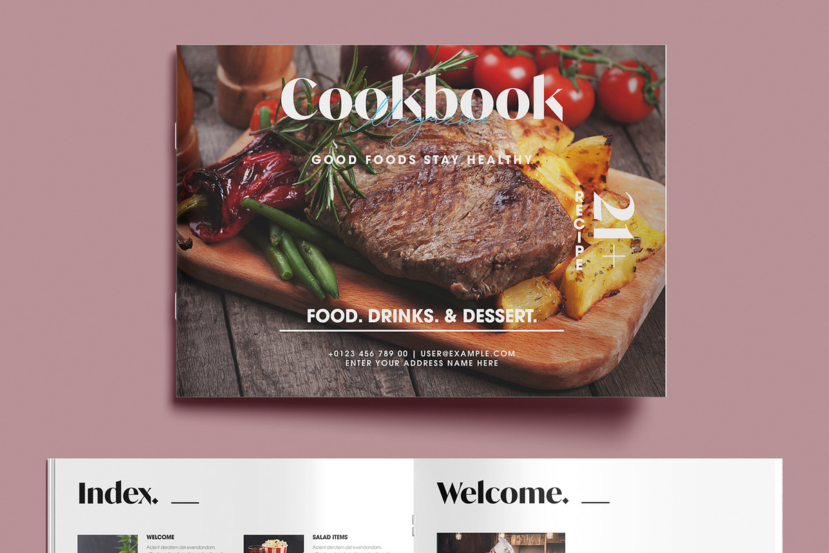 Creative Cookbook Magazine Template preview 2