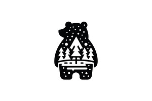 Bear Logo Forest Design, a Branding & Logo Template by Vectorium Studio
