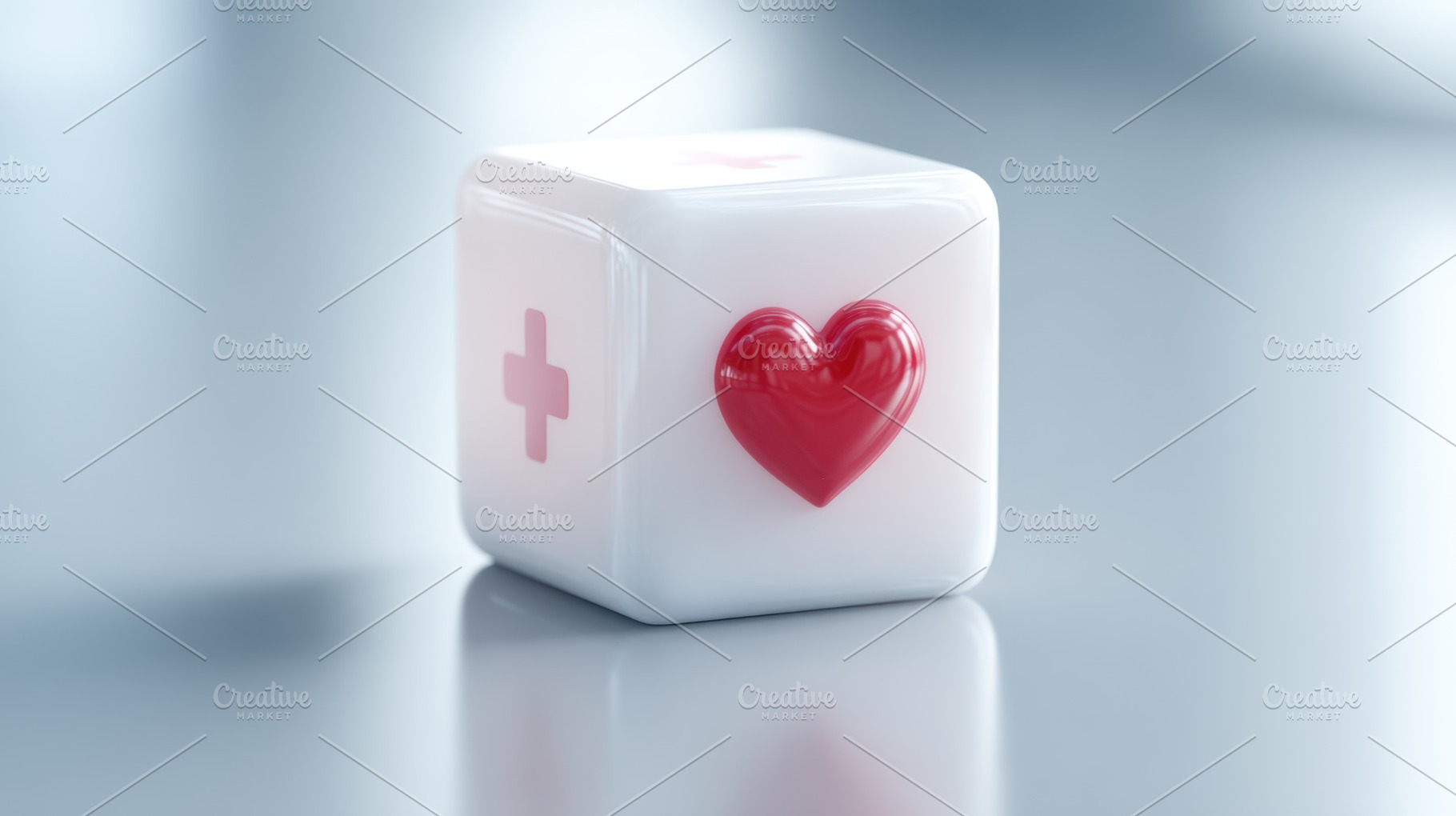Health symbol on a white block, a Photo by Beautiful things