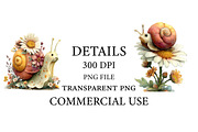 Whimsical Daisy Snail Clipart, a Seasonal Illustration by Designworld (Thumbnail 3 of 10)