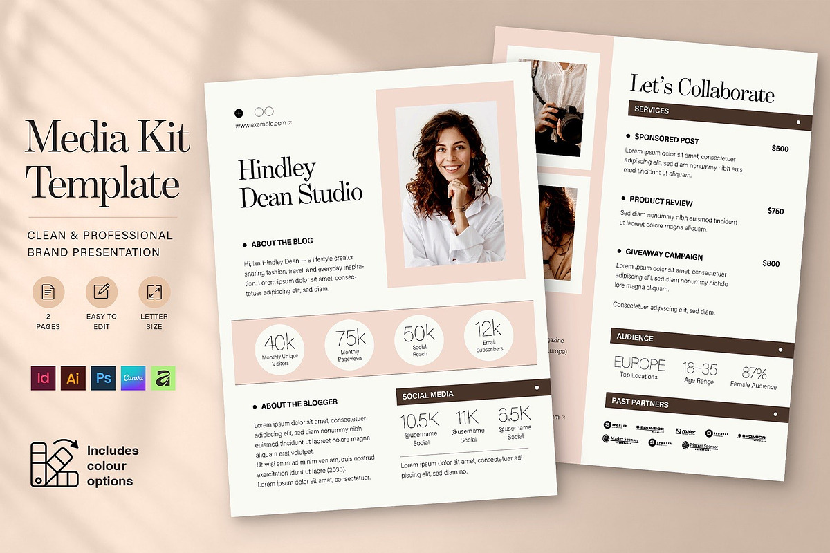 Media Kit Template, a Social Media Template by BrandPacks (Photo 5 of 5)