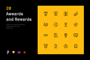 Awwards and Rewards - Stroke Icons, an Outline Icon by Petr Bilek (Thumbnail 1 of 2)