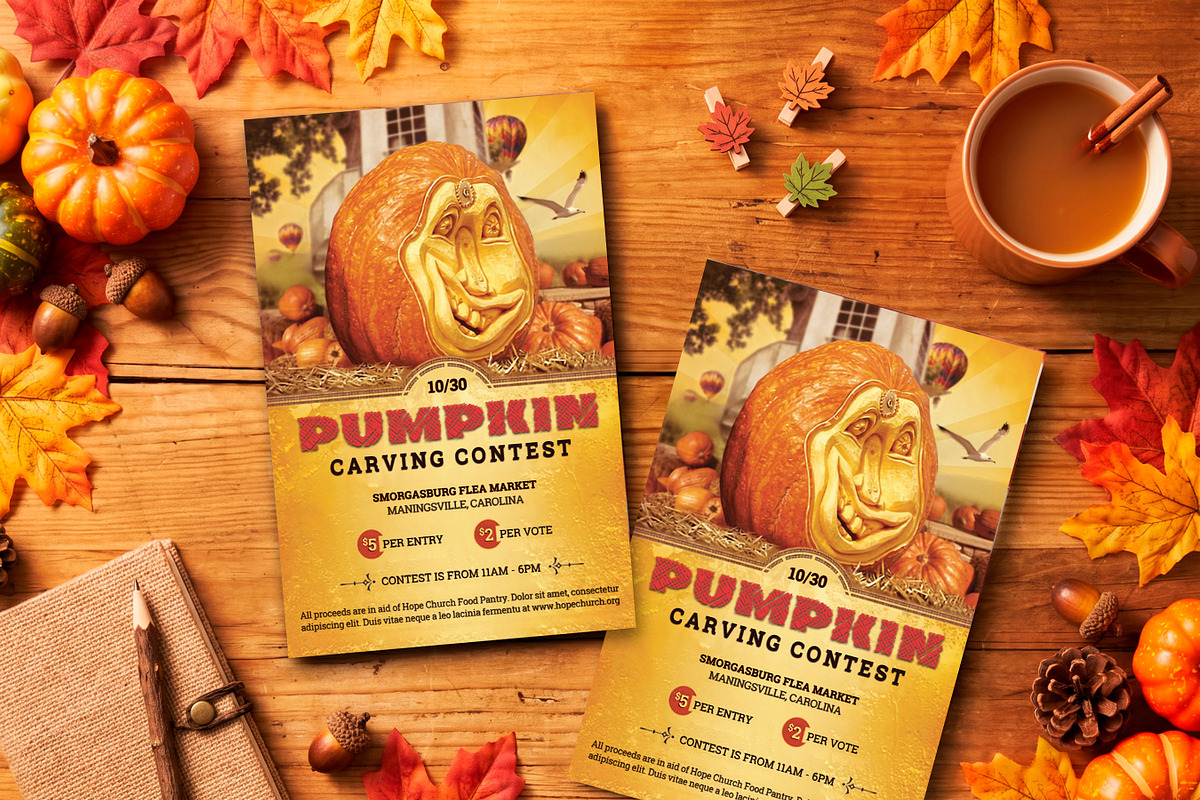 Pumpkin Carving Contest Canva Flyer, a Flyer Template by Godserv Designs (Photo 1 of 15)