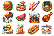 Summer BBQ Party Clipart, an Illustration by Dream Creation (Thumbnail 2 of 3)