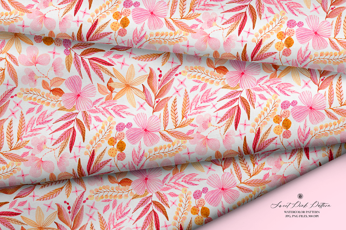 Sweet Pink Watercolor Pattern, a Pattern Graphic by Webvilla Studio (Photo 5 of 6)