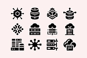 Tech Cloud Data Server Icons Bundle, a Solid Icon by Vectorium Studio (Thumbnail 3 of 24)