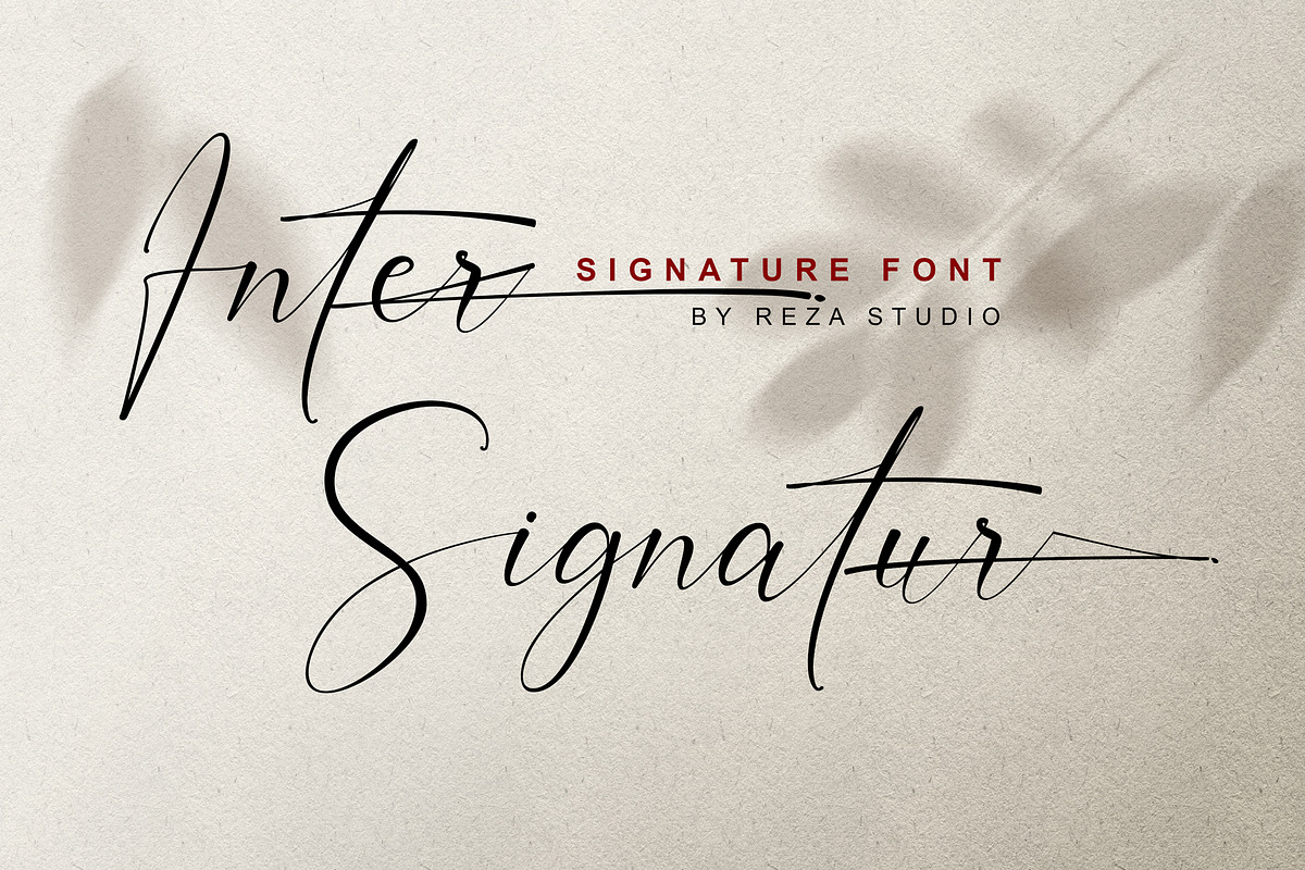 Inter signature, a Script Font by Reza Studio (Photo 2 of 14)