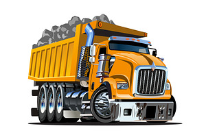 Vector Cartoon Dump Truck
