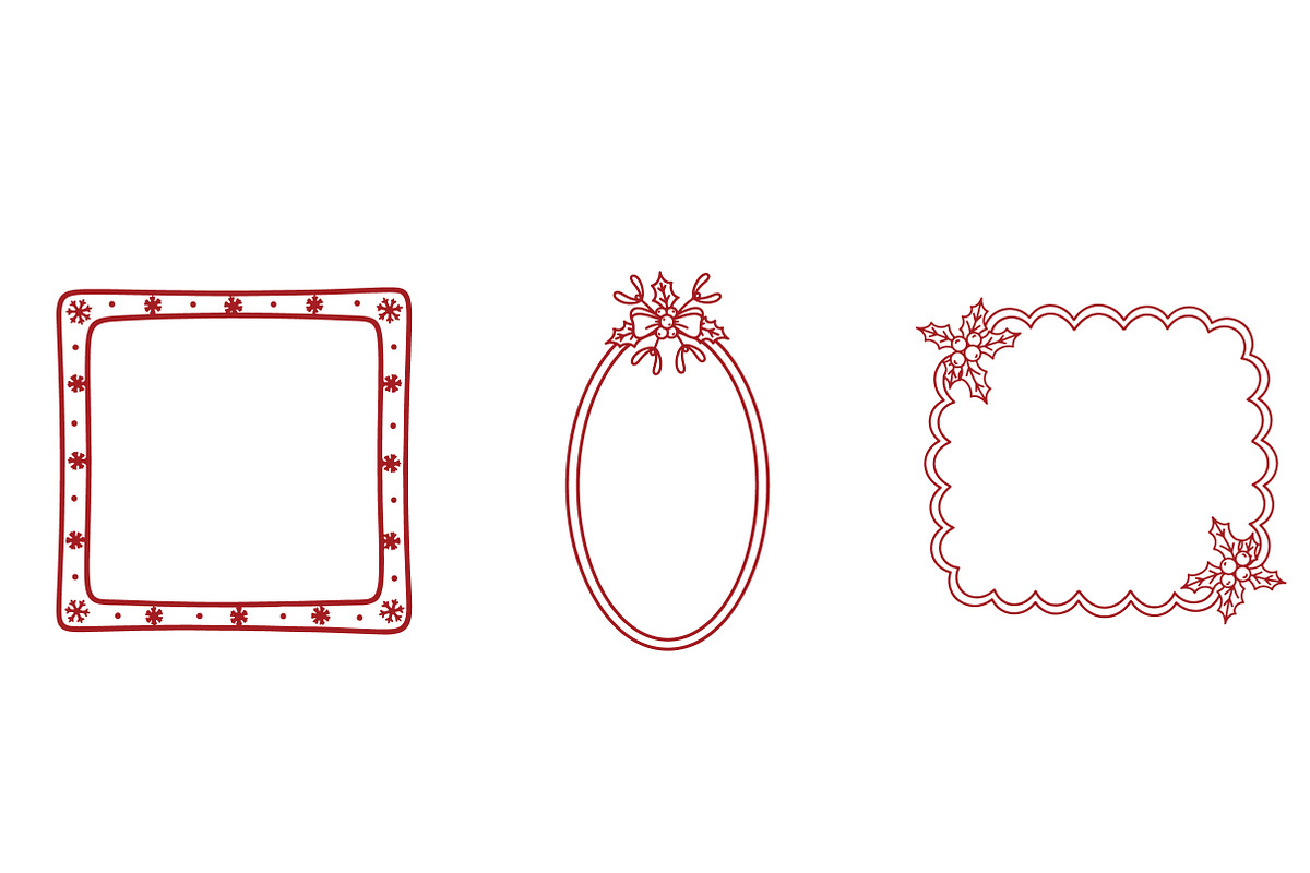 Doodle Christmas Frame SVG PNG Bundl, an Illustration by Daily.Designs (Photo 4 of 4)