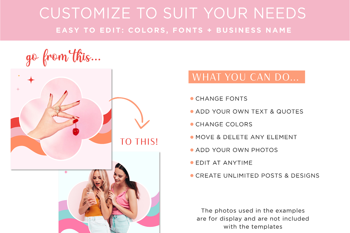Bright Retro Instagram Posts, a Social Media Template by Macarons and Mimosas (Photo 8 of 10)