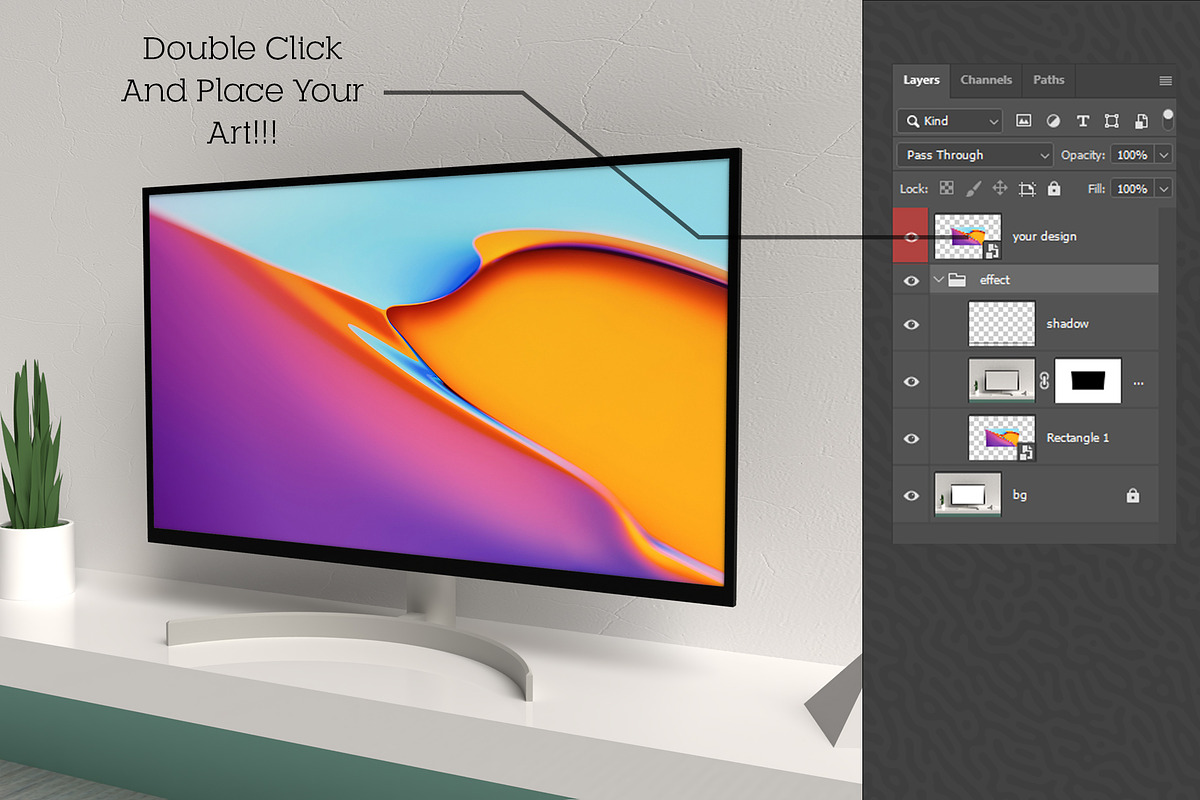 Monitor Display Mock-up #03, a Product Mockup by alexandeerco (Photo 2 of 5)