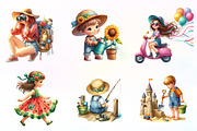 Summer Kids Watercolor Clipart, an Illustration by CreationArt (Thumbnail 9 of 9)