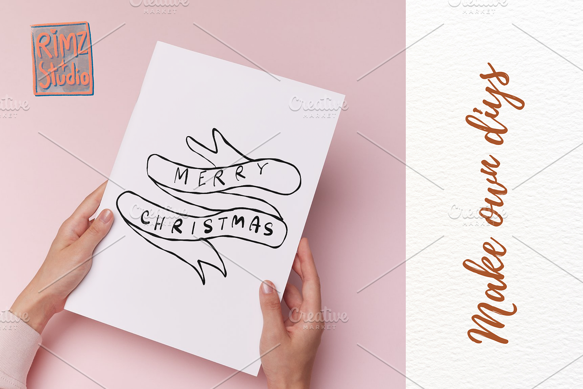 Vintage Christmas Doodle SVG bundle, a Seasonal Illustration by RimzStudio (Photo 3 of 8)