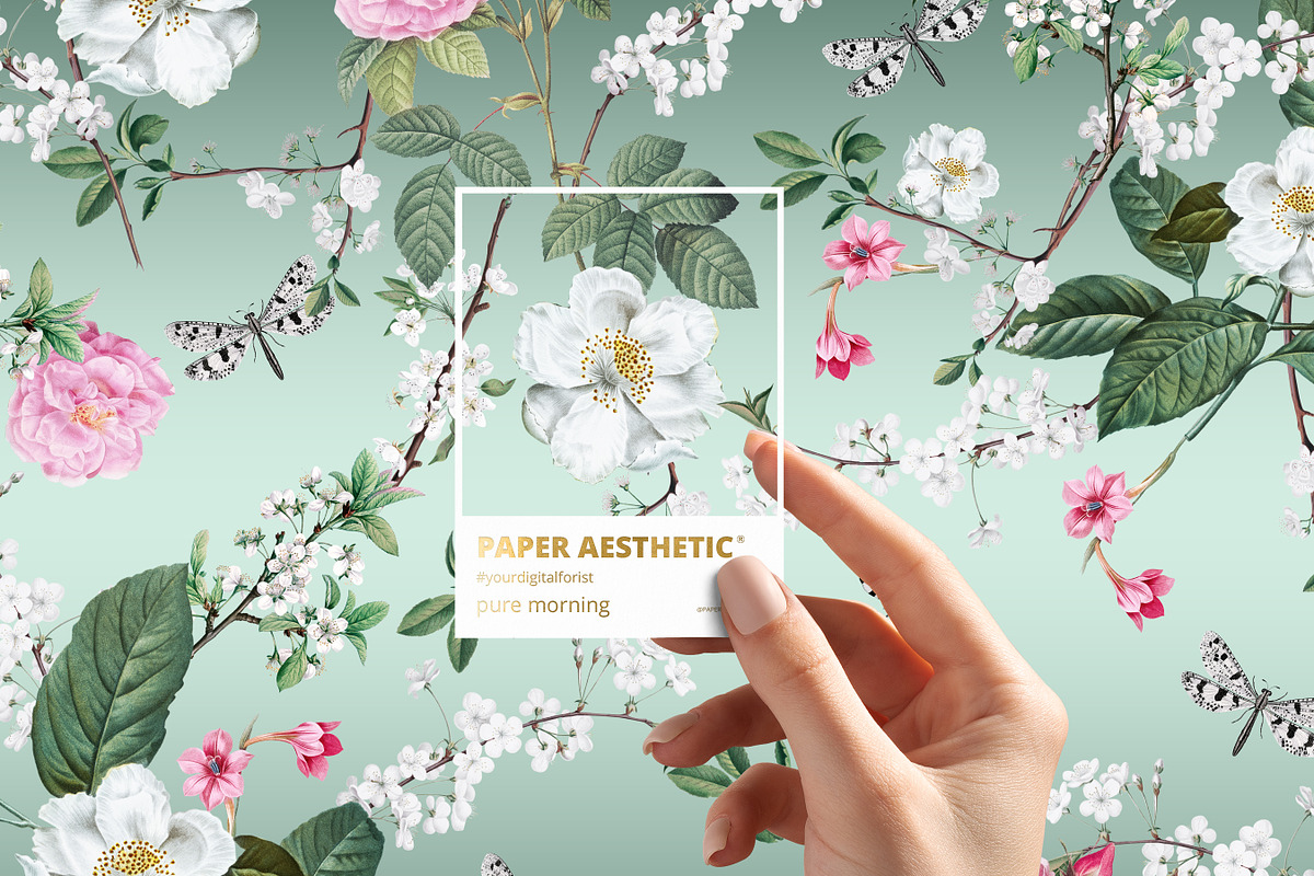 Cherry Blossom Floral Paper Pack, a Pattern Graphic by paper aesthetic (Photo 7 of 7)
