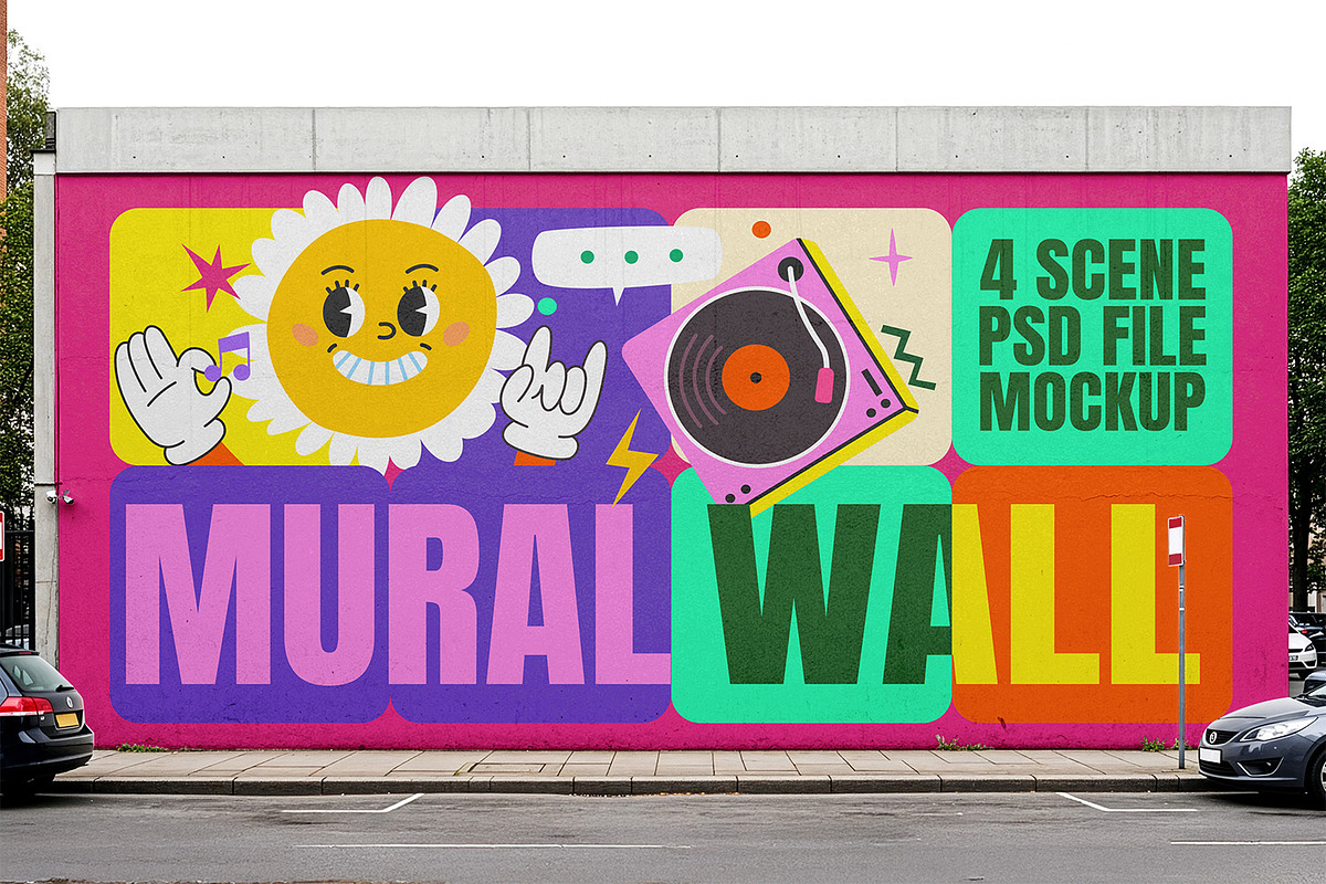 Mural Wall Mockup, an Advertising Mockup by Nathatype (Photo 4 of 9)