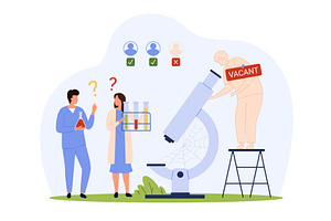 Lack of scientists, chemists and, a Person Illustration by Flashvector
