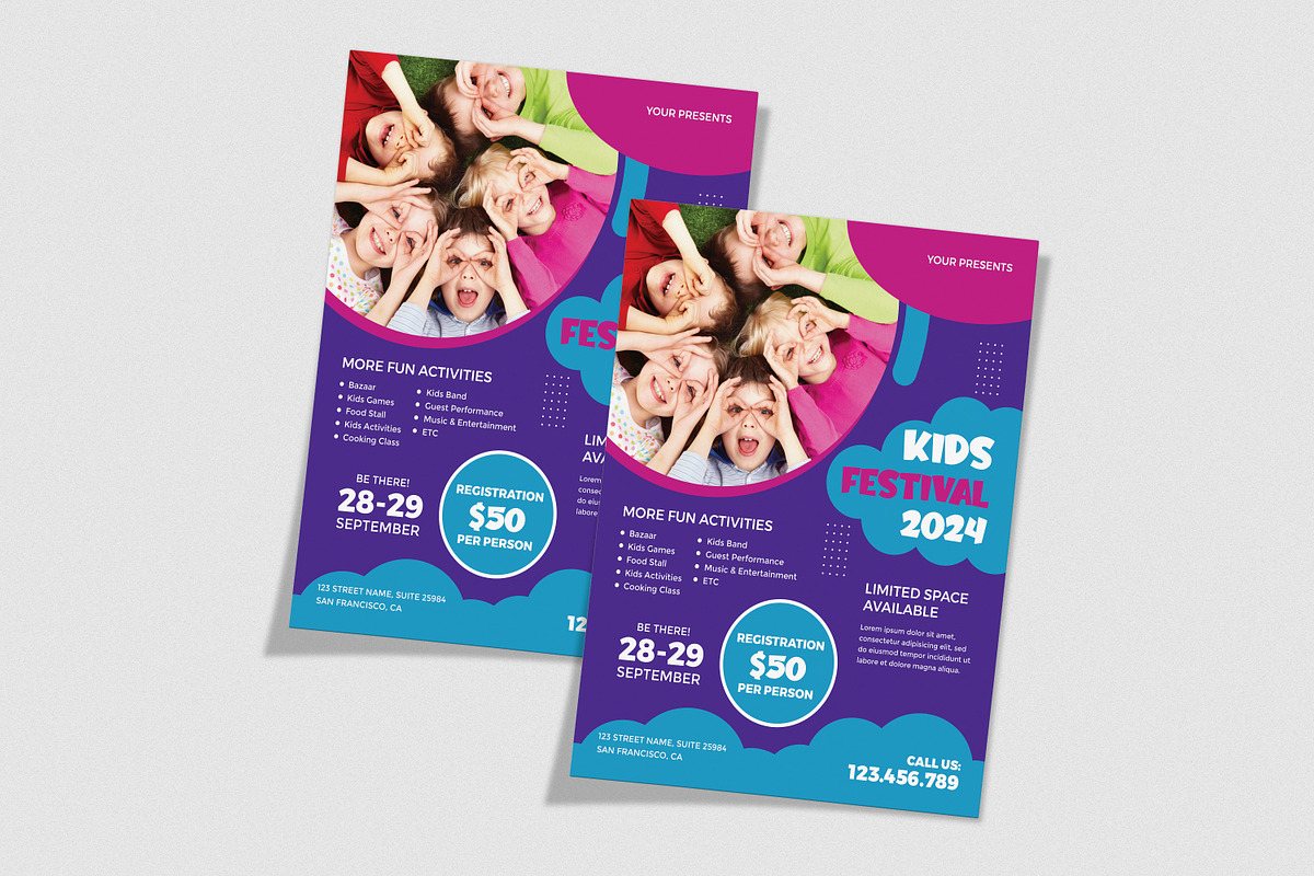 Kids Summer Camp Festival Flyer, a Flyer Template by Designscozy (Photo 4 of 5)