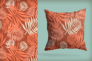 Leaves Pattern Electric Tangerine, a Pattern Graphic by Pia Kolle (Thumbnail 6 of 6)