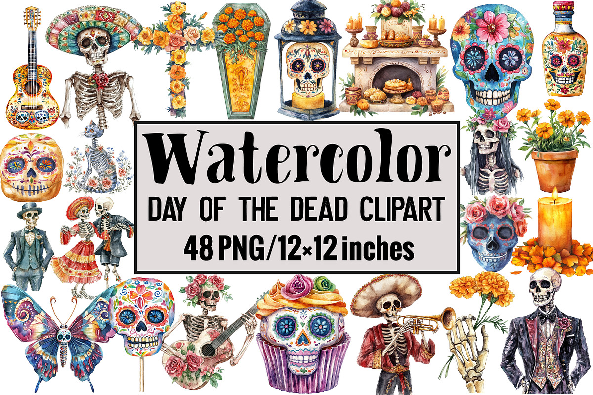 Day of the Dead Clipart, an Illustration by Design Market (Photo 1 of 3)