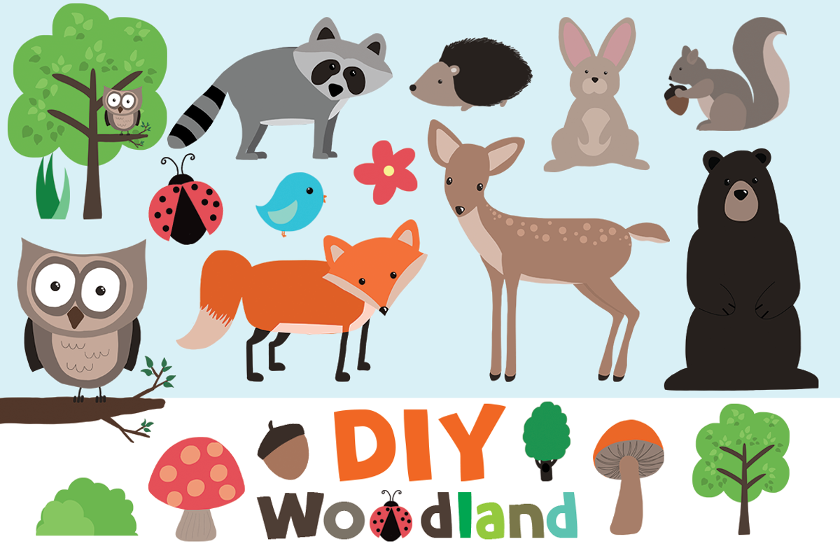 DIY Woodland Clip Art Set, a Graphic by Digibonbons