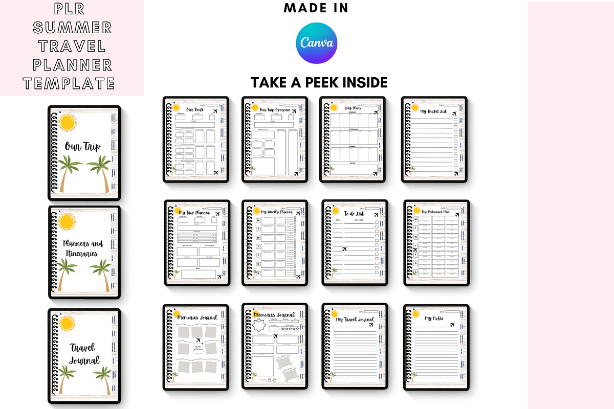 Canva Summer Travel Digital Planner, a Stationery Template by DigitalbossCreations (Photo 5 of 10)