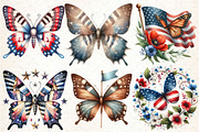 Patriotic Butterfly Clipart 4th of J, an Illustration by DreamCafeArt (Thumbnail 2 of 5)