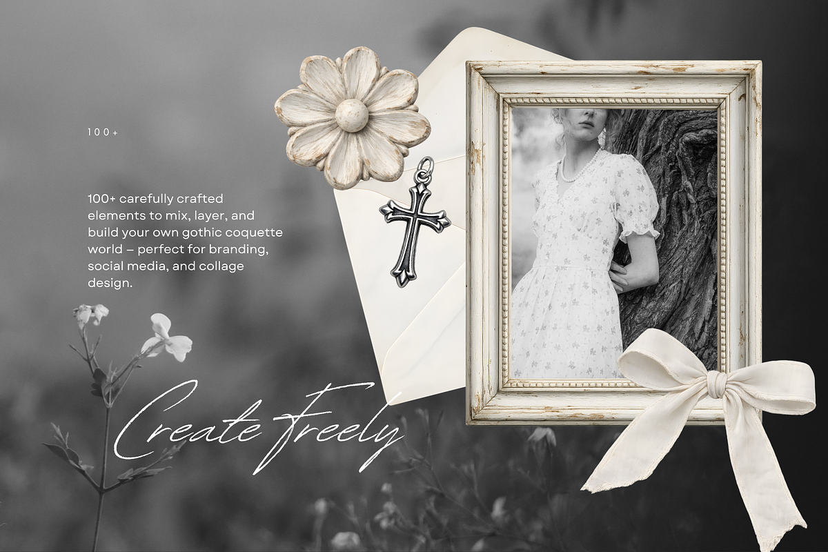 Gothic Coquette Romantic Collage Kit, an Object Graphic by foxsong (Photo 9 of 9)