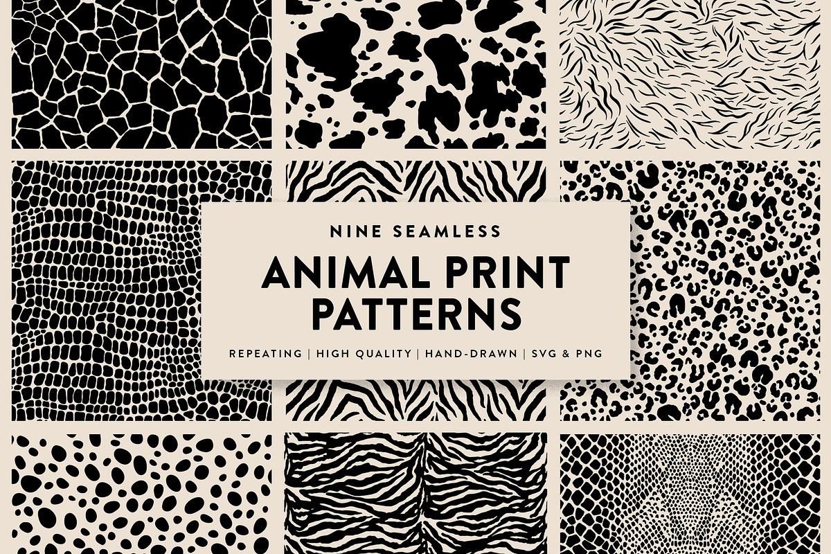 Seamless Animal Print Patterns, a Pattern Graphic by Jaclyn Caris (Photo 1 of 13)