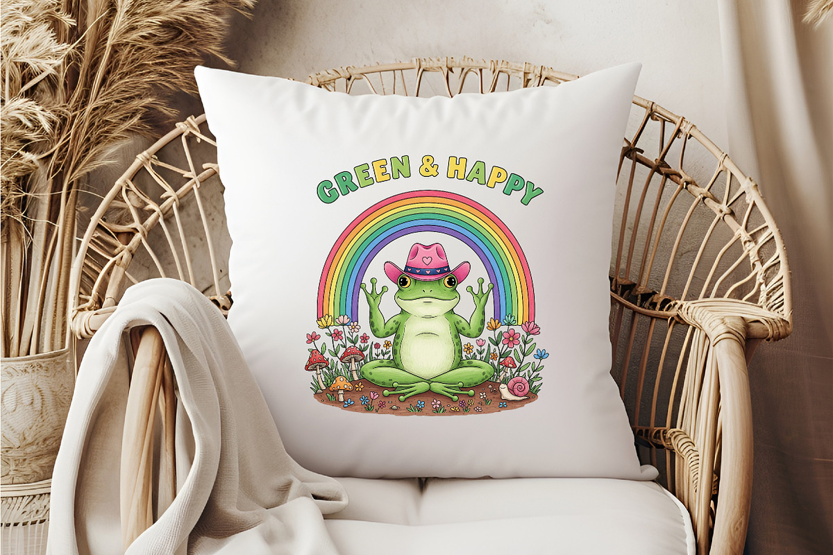 Green & Happy Funny Frog, an Illustration by DreamCafeArt (Photo 6 of 7)