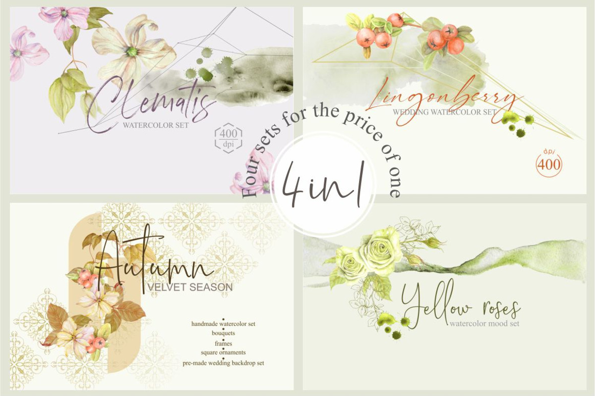 Four autumn sets for the price of on, a Seasonal Illustration by Collection by VY (Photo 1 of 17)