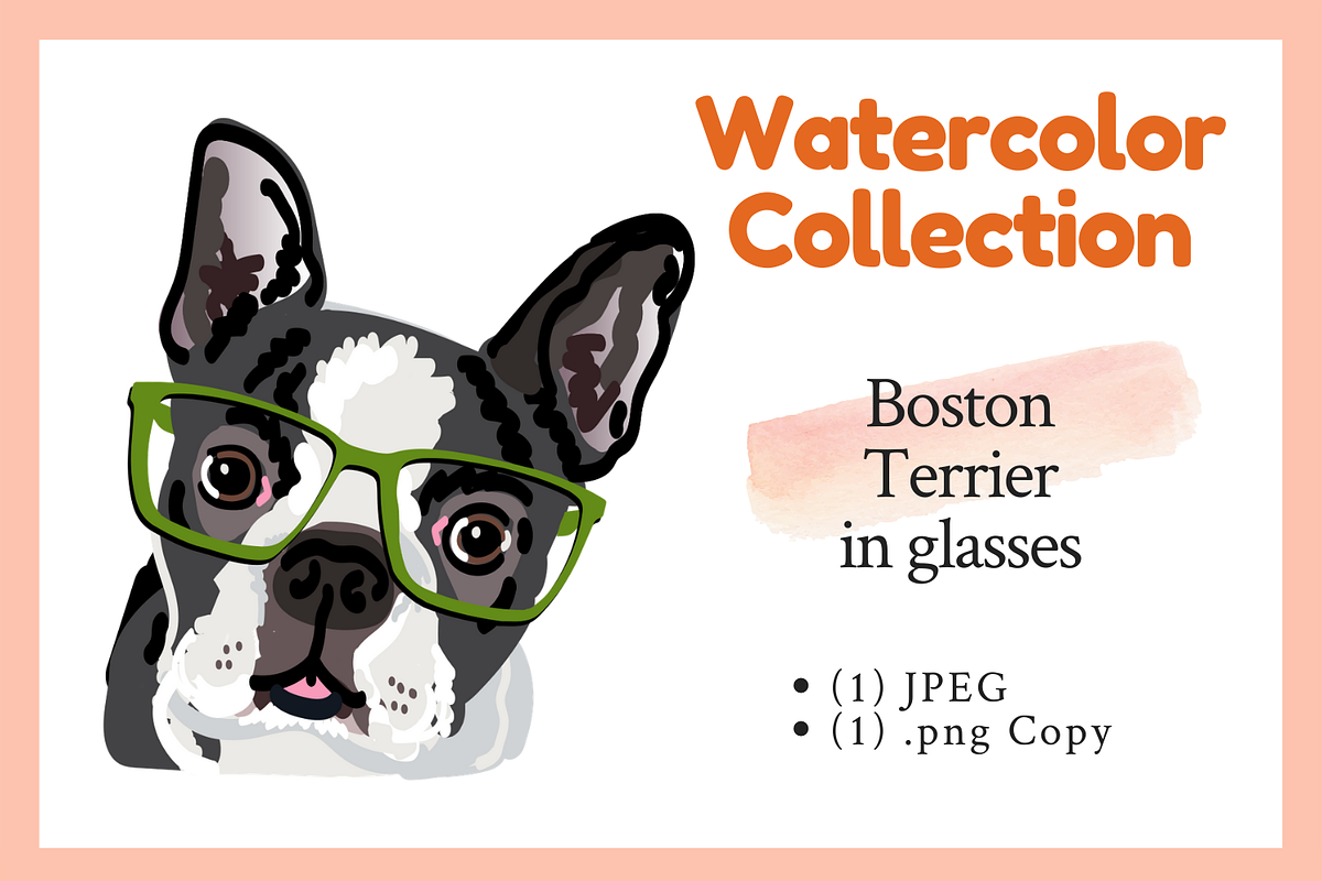 Boston Terrier Graphic, an Illustration by ThePawPrintsShop (Photo 1 of 3)