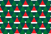 Santa Hats and Christmas trees, a Pattern Graphic by Evgeniya Dzhumm (Thumbnail 1 of 4)