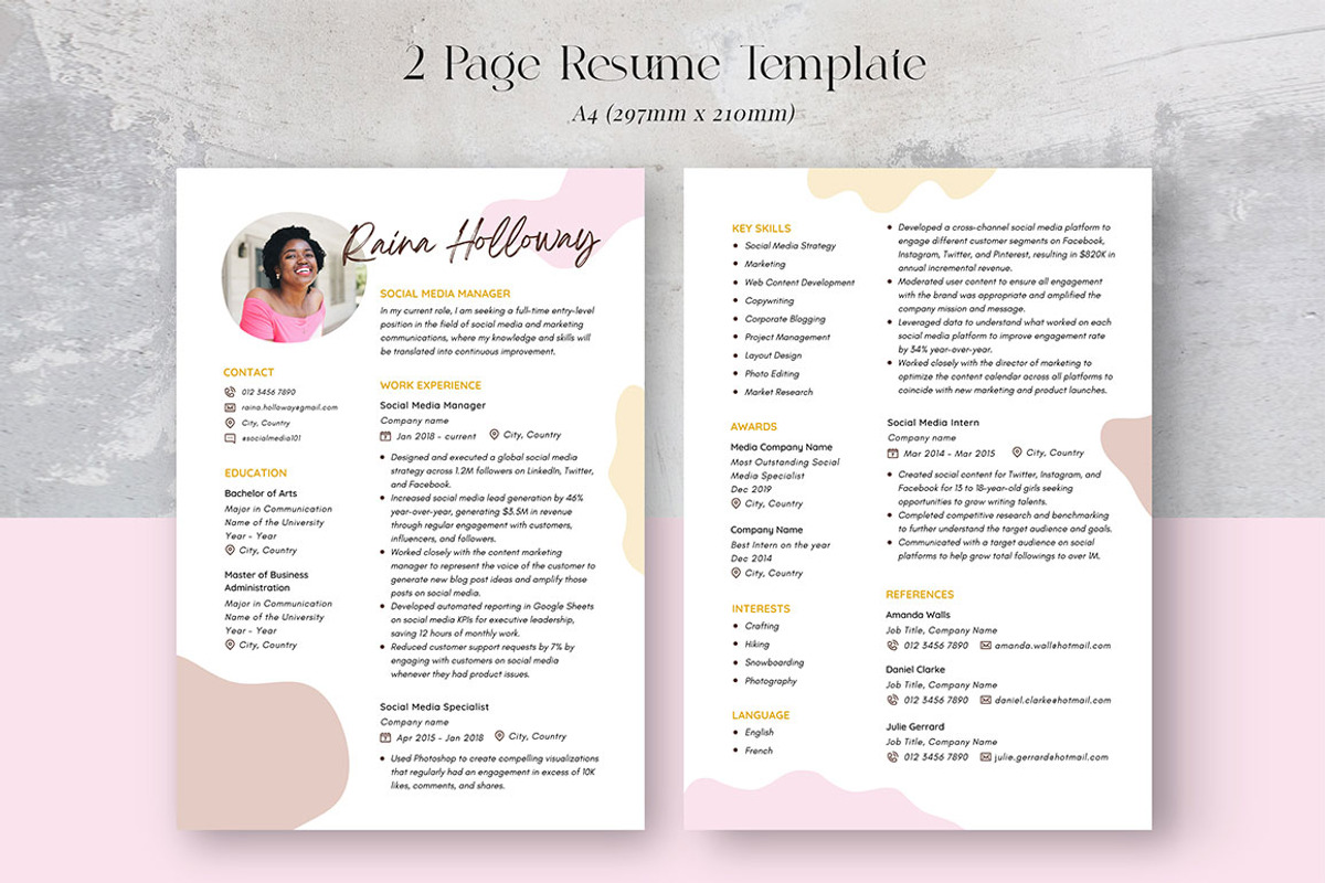 CANVA Resume Template / CV Set, a Resume Template by RWstudio (Photo 4 of 8)