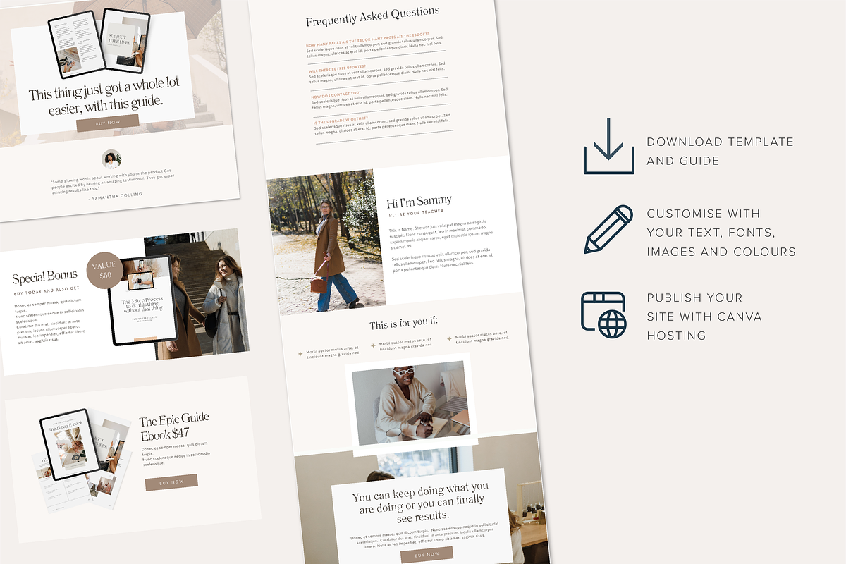 Ebook Sales Page Canva Website, a Landing Page Template by Tabitha Emma (Photo 5 of 6)